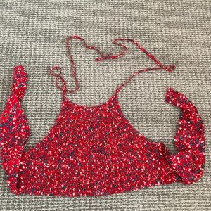 Red floral tie shirt, bought from Urban Outfitters